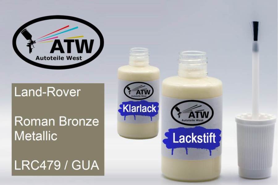 Land-Rover, Roman Bronze Metallic, LRC479 / GUA: 20ml Lackstift + 20ml Klarlack - Set, von ATW Autoteile West.